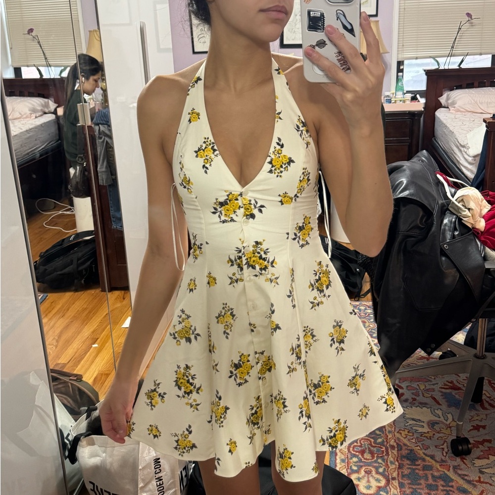 Zara Floral Halter Neck Dress